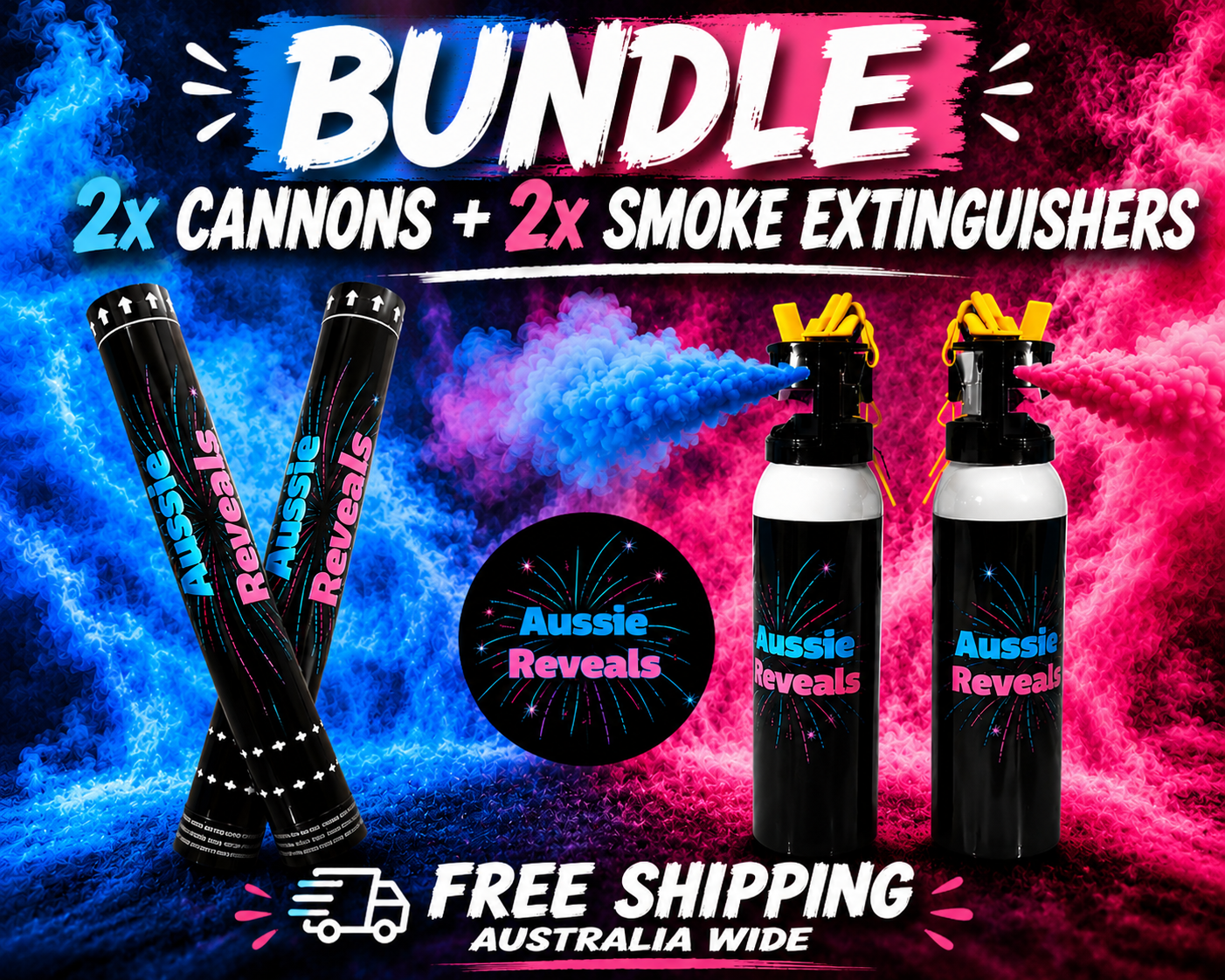 BUNDLE - 2x Smoke Extinguisher🧯🧯 & 2x 40cm Cannon🎉🎉 + FREE SHIPPING 📦