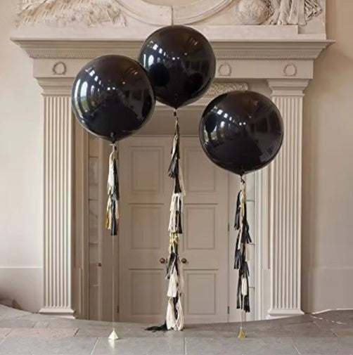 Gender reveal Black Balloon (90CM) (with confetti)