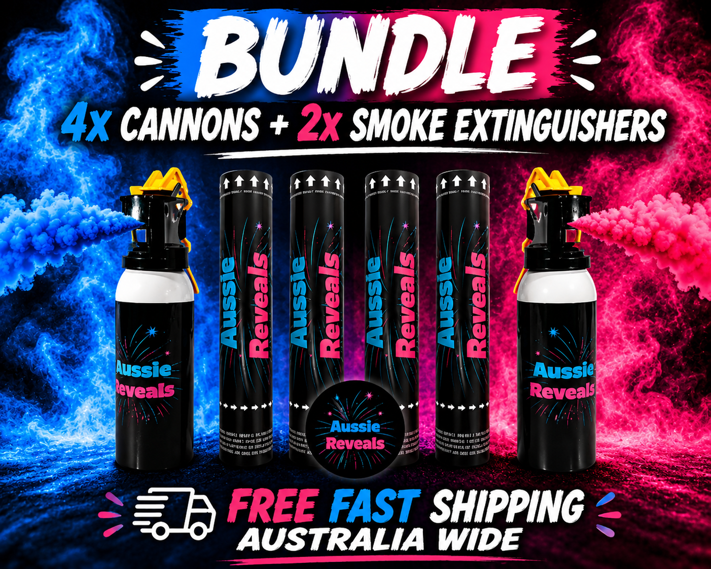 BUNDLE - 2x Smoke Extinguisher🧯🧯 & 4x 40cm Cannon🎉🎉🎉🎉 + FREE SHIPPING 📦